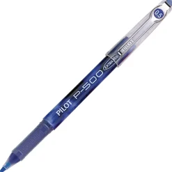Pilot® Gel Ink Rollerball Pens, P-500, Extra-Fine Point, 0.5 mm, Blue Barrel, Blue Ink, Pack Of 12 Pens