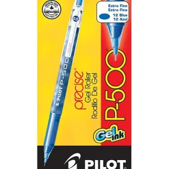 Pilot® Gel Ink Rollerball Pens, P-500, Extra-Fine Point, 0.5 mm, Blue Barrel, Blue Ink, Pack Of 12 Pens