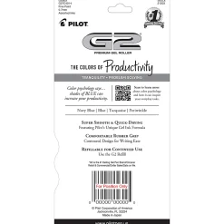 Pilot G2 Gel Pen, Fine Point, 0.7mm, Transparent barrel, Assorted blue inks, Pack of 4 pens