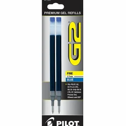 Pilot G2 Gel Refill, Fine Point, 0.7mm, Blue Ink, Pack of 2 Refills