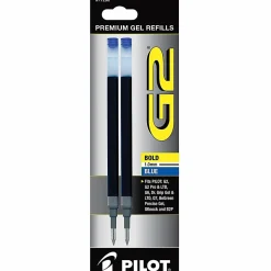 Pilot G2 Gel Refills, Bold Point, 1.0mm, Blue Ink, Pack of 2 Refills