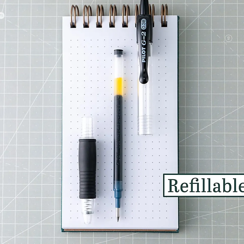 Pilot® G2 Gel Refills, Ultra Fine Point, 0.38 mm, Black Ink, Pack Of 2 Refills
