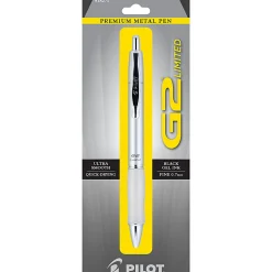Pilot G2 Limited Premium Metal Gel Pen, Fine Point, 0.7 mm, Assorted Barrel Color, Black Ink