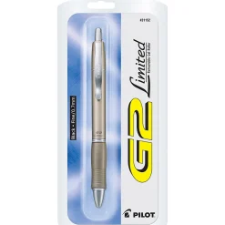 Pilot G2 Limited Retractable Gel Ink Roller Pen, Fine Point, 0.7 mm, Assorted Barrels, Black Ink