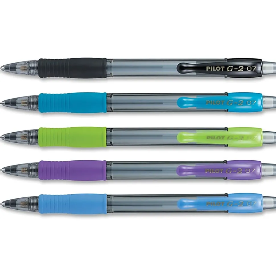 Pilot® G-2® Mechanical Pencil, 0.7mm, #2 Lead, Assorted Barrel Colors, Pack Of 5