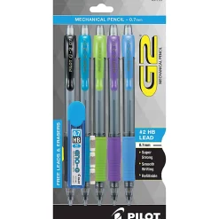 Pilot® G-2® Mechanical Pencil, 0.7mm, #2 Lead, Assorted Barrel Colors, Pack Of 5