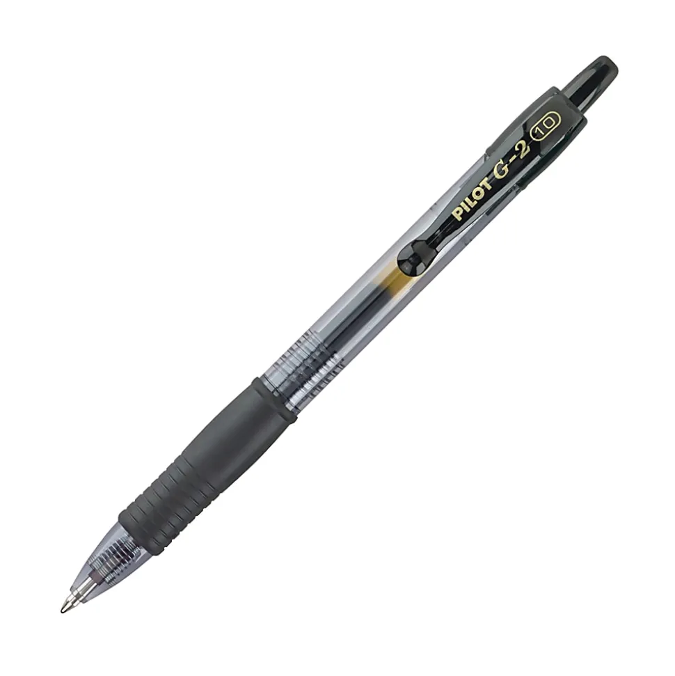 Pilot G2 Premium Gel Roller Pen, Bold Point, 1.0 mm, Black Barrel, Black Ink, Pack Of 12