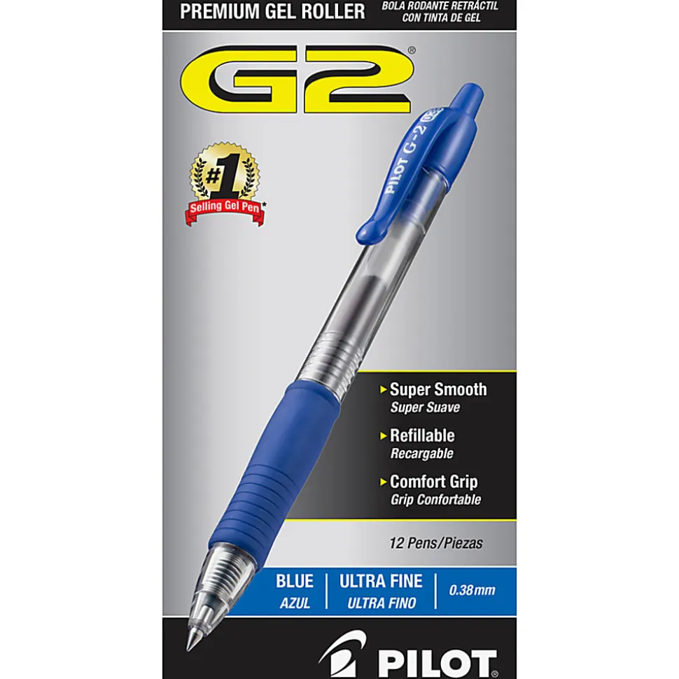 Pilot G2 Premium Gel Roller Retractable Pens - Ultra Fine Pen Point - 0.38 mm Pen Point Size - Refillable - 31278BD