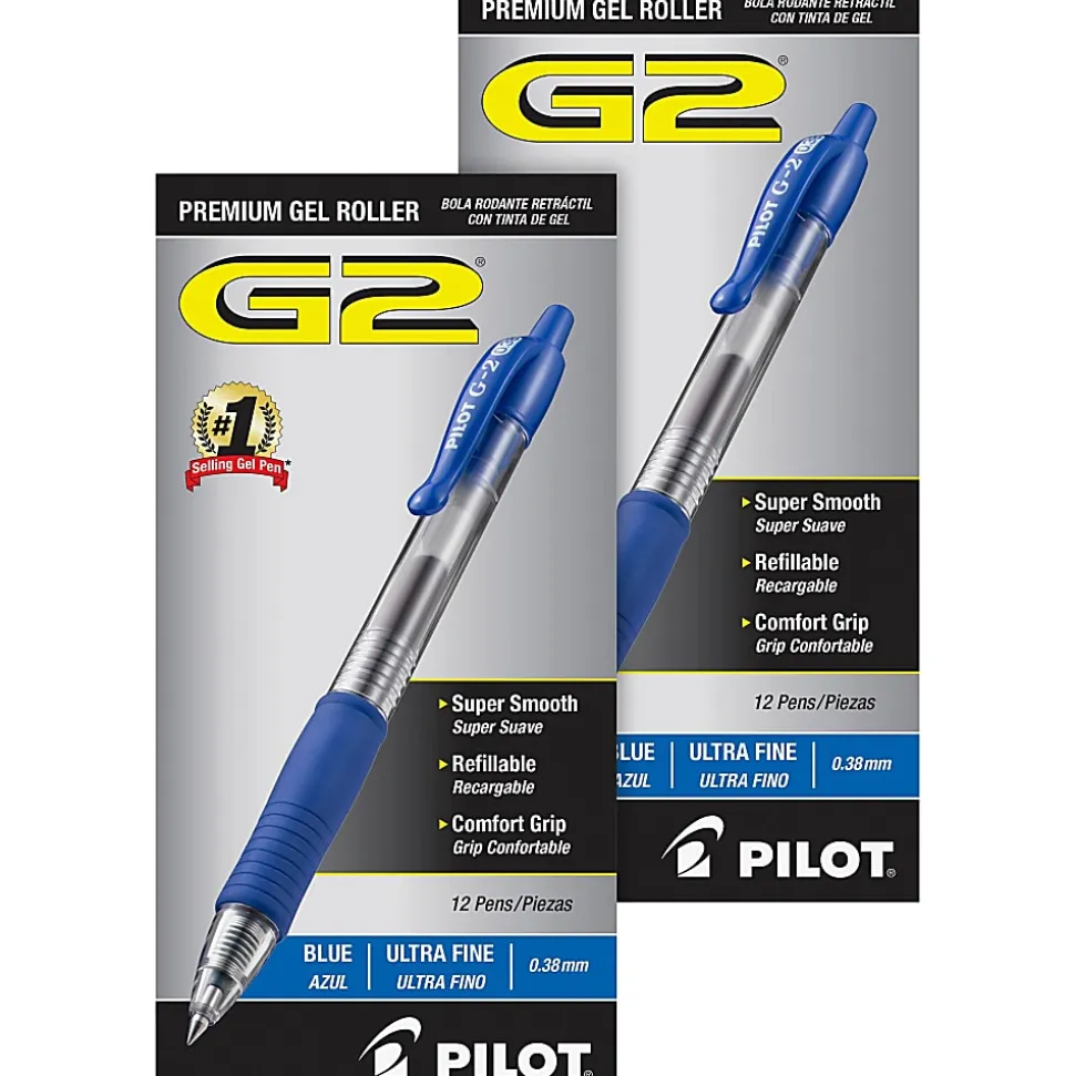 Pilot G2 Premium Gel Roller Retractable Pens - Ultra Fine Pen Point - 0.38 mm Pen Point Size - Refillable - 31278BD