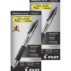 Pilot G2 Premium Gel Roller Retractable Pens - Ultra Fine Pen Point - 0.38 mm Pen Point Size - Refillable - 31277BD