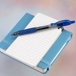 Pilot G2 Retractable Gel Pen, Fine Point, 0.7mm, Clear Barrels, Blue Ink, Tub Of 36 Pens