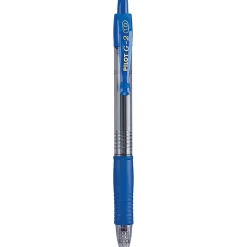 Pilot G2 Retractable Gel Pens, Bold Point, 1.0 mm, Blue Barrel, Blue Ink, Pack Of 12 Pens