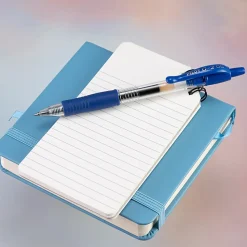 Pilot G2 Retractable Gel Pens, Extra Fine Point, 0.5 mm, Clear Barrels, Blue Ink, Pack Of 4