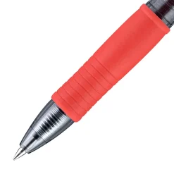 Pilot G2 Retractable Gel Pens, Fine Point, 0.7 mm, Red Barrel, Red Ink, Pack Of 12 Pens