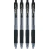 Pilot G2 Retractable Gel Pens, Fine Point, 0.7mm, Clear Barrels, Black Ink, Pack Of 4 Pens