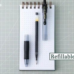 Pilot G2 Retractable Gel Pens, Fine Point, 0.7mm, Clear Barrels, Black Ink, Pack Of 4 Pens