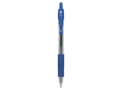 Pilot G2 Retractable Gel Pens, Fine Point, 0.7 mm, Clear Barrels, Blue Ink, Pack Of 4 Pens
