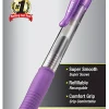 Pilot® G2 Retractable Rollerball Pens, Extra Fine Point, 0.5 mm, Clear Barrel, Purple Ink, Pack Of 12 Pens