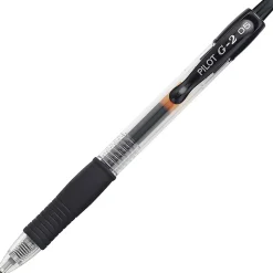 Pilot G2 Retractable XFine Gel Ink Rollerball Pens, Extra Fine Point, 0.5 mm, Black Ink, Pack Of 12 Pens