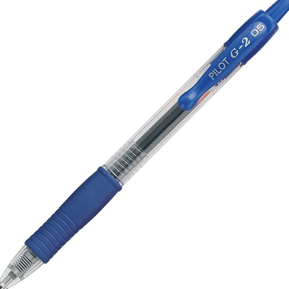 Pilot® G2 Retractable XFine Gel Rollerball Pens, Pack Of 12, Extra Fine Point, 0.5 mm, Blue Ink