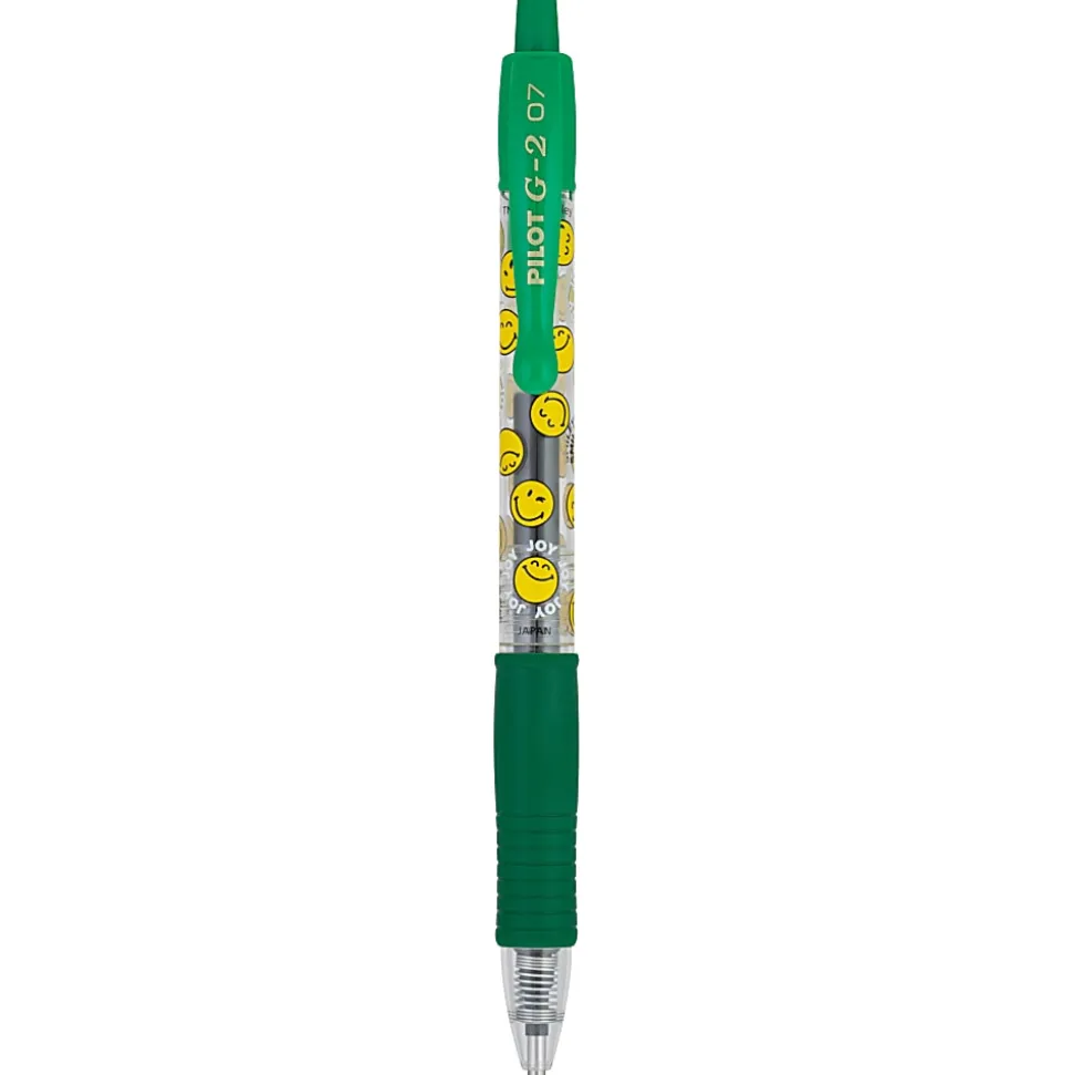Pilot G2 | SmileyWorld Gel Pen, Fine Point, 0.7mm, Green Ink, Single Pen