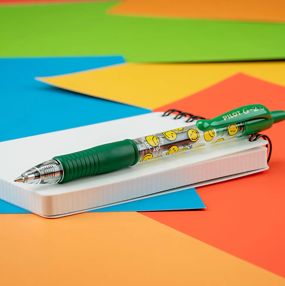 Pilot G2 | SmileyWorld Gel Pen, Fine Point, 0.7mm, Green Ink, Single Pen