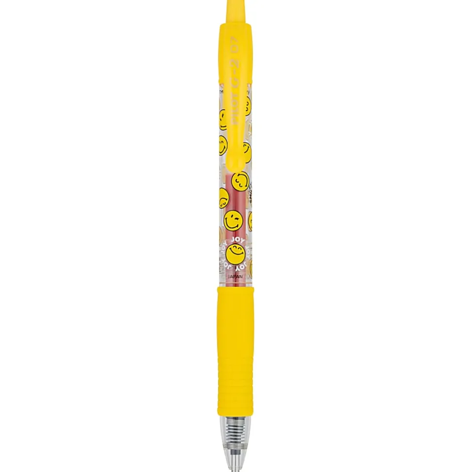 Pilot G2 | SmileyWorld Gel Pen, Fine Point, 0.7mm, Yellow Ink, Single Pen
