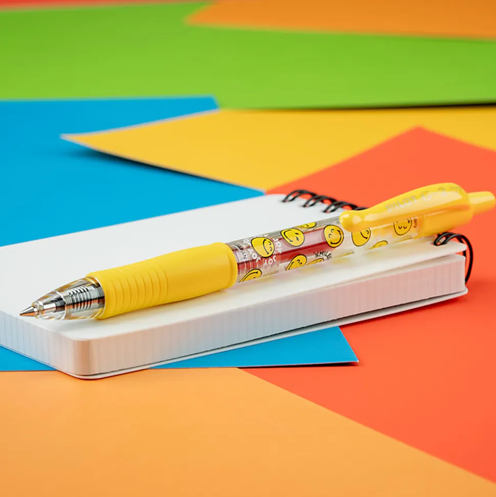 Pilot G2 | SmileyWorld Gel Pen, Fine Point, 0.7mm, Yellow Ink, Single Pen