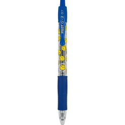 Pilot G2 | SmileyWorld Gel Pen, Fine Point, 0.7mm, Translucent Barrel, Blue Ink, Single Pen