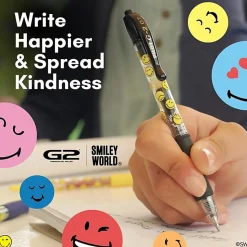 Pilot G2 | SmileyWorld Gel Pen, Fine Point, 0.7mm, Pink Ink, Single Pen