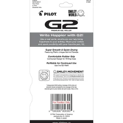 Pilot G2 | SmileyWorld Gel Pens, Fine Point, 0.7mm, Assorted Inks, Pack of 4 Pens