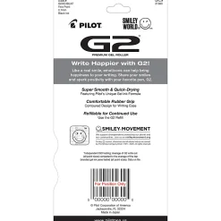 Pilot G2 | SmileyWorld Gel Pens, Fine Point, 0.7mm, Black Ink, Pack of 4