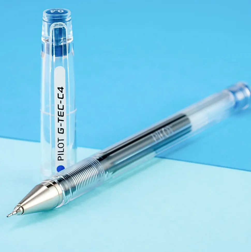 Pilot G-Tec-C Gel Pen, Ultra Fine Point, 0.4 mm, Translucent Barrel, Blue Ink