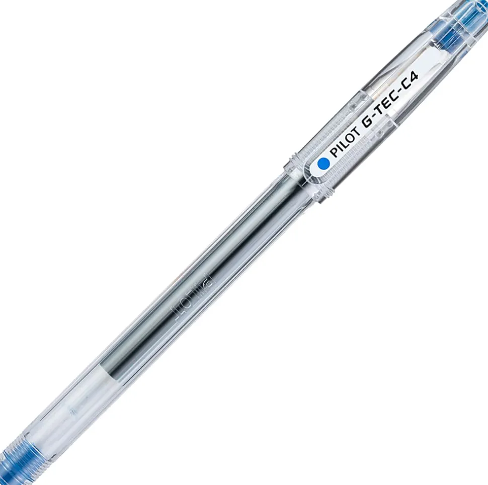 Pilot G-Tec-C Gel Pen, Ultra Fine Point, 0.4 mm, Translucent Barrel, Blue Ink