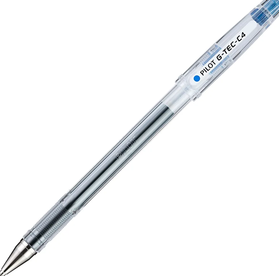 Pilot G-Tec-C Gel Pen, Ultra Fine Point, 0.4 mm, Translucent Barrel, Blue Ink