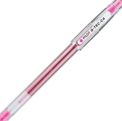Pilot G-Tec-C Gel Pen, Ultra Fine Point, 0.4 mm, Translucent Barrel, Pink Ink