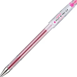 Pilot G-Tec-C Gel Pen, Ultra Fine Point, 0.4 mm, Translucent Barrel, Pink Ink