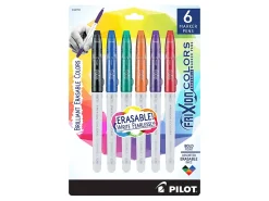Pilot Marker Pens - Bold 2.5 mm Point Size - Black, Blue, Red, Green, Orange, Purple - White Barrel - 6 / Pack