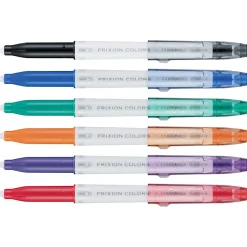 Pilot Marker Pens - Bold 2.5 mm Point Size - Black, Blue, Red, Green, Orange, Purple - White Barrel - 6 / Pack