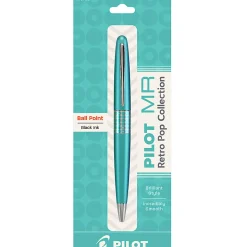 Pilot® MR Retro Pop Collection Premium Ballpoint Pen, Medium Point, 1.0 mm, Turquoise Barrel, Black Ink