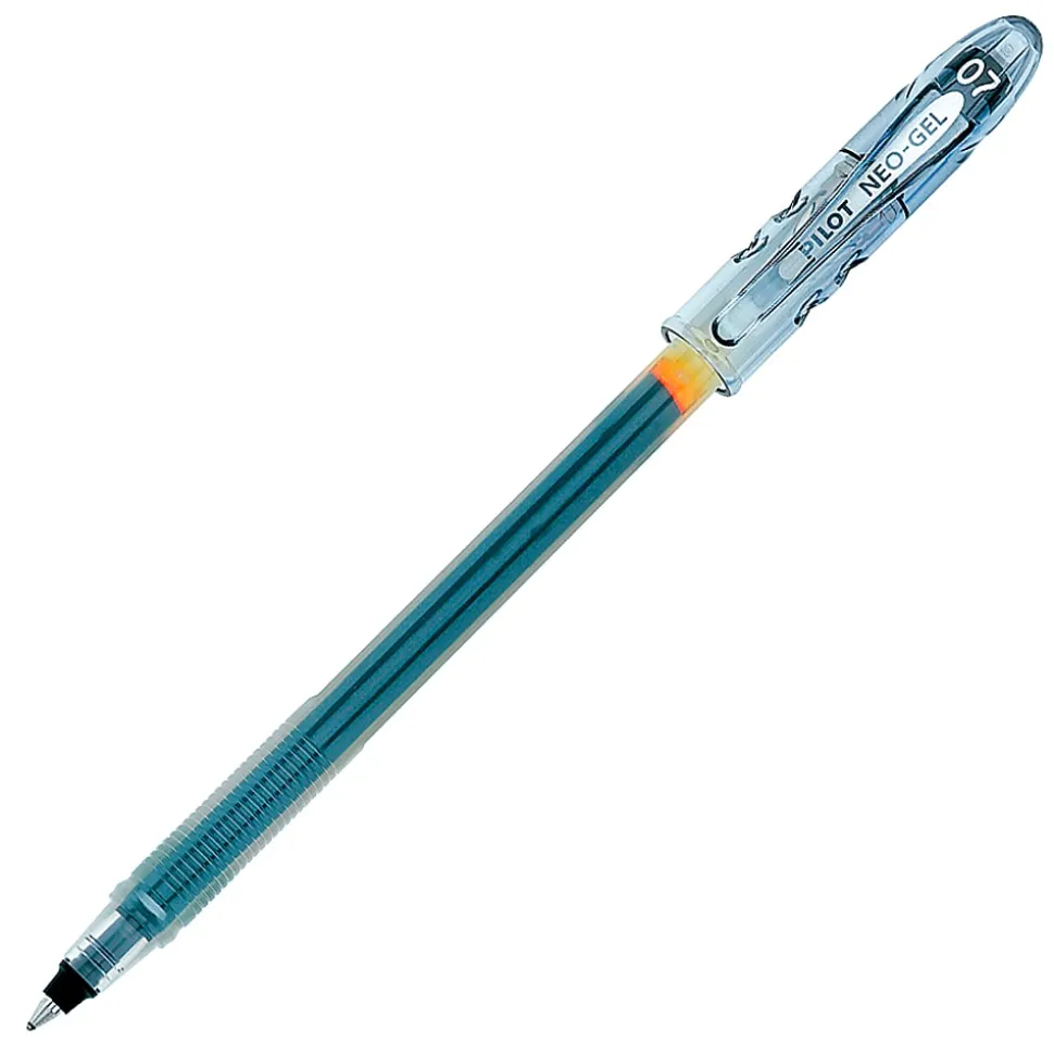 Pilot® Neo-Gel Rollerball Pens, Fine Point, 0.7 mm, Clear Barrel, Black Ink, Pack Of 12