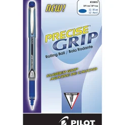 Pilot® Precise Grip™ Liquid Ink Rollerball Pens, Bold Point, 1.0 mm, Black Metallic Barrel, Black Ink, Pack Of 12 Pens