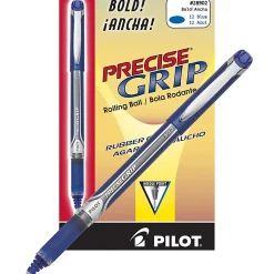Pilot® Precise Grip™ Liquid Ink Rollerball Pens, Bold Point, 1.0 mm, Blue Metallic Barrel, Blue Ink, Pack Of 12 Pens