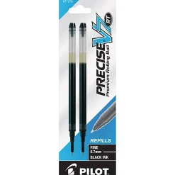 Pilot® Precise™ Liquid Ink Retractable Rollerball Refills, V7, 0.7 mm, Fine Point, Black, Pack Of 2