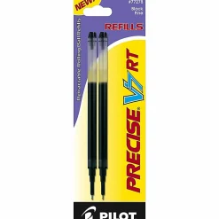 Pilot® Precise™ Liquid Ink Retractable Rollerball Refills, V7, 0.7 mm, Fine Point, Black, Pack Of 2