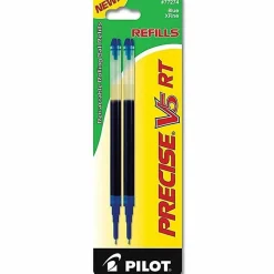 Pilot® Precise™ Liquid Ink Retractable Rollerball Refills, V5, 0.5 mm, Extra-Fine Point, Blue, Pack Of 2
