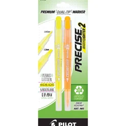 Pilot Precise Marklighter2 Dual Tip Highlighter And Creative Markers, Chisel/Extra Fine Tips, Assorted, Pack Of 2 Highlighters