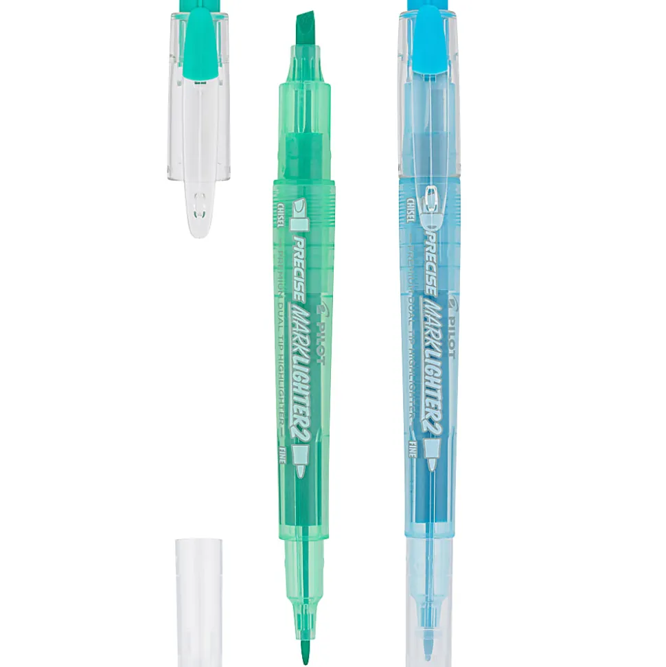 Pilot Precise Marklighter2 Dual Tip Highlighter And Creative Markers, Chisel/Extra Fine Tips, Assorted, Pack Of 2 Highlighters