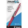 Pilot® Precise™ V7 Liquid Ink Retractable Rollerball Pens, Fine Point, 0.7 mm, Assorted Barrel Colors, Red Ink, Pack Of 12 Pens