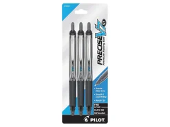 Pilot® Precise™ V7 Liquid Ink Retractable Rollerball Pens, Fine Point, 0.7 mm, Assorted Barrel Colors, Black Ink, Pack Of 3 Pens